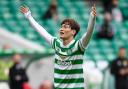 Kyogo Furuhashi scores his first goal for Celtic at Parkhead