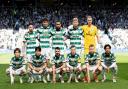 The Celtic team line up at Hampden