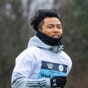 Reo Hatate in Celtic training