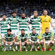 The Celtic team line up at Hampden