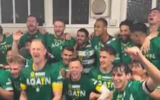 Celtic celebrated winning their third consecutive league title