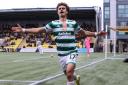 Jota celebrates after hitting Celtic's third in the 3-0 win over Livingston.