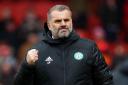 Ange Postecoglou fist-pumping at Pittodrie in October 2021