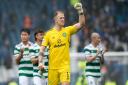 Celtic goalkeeper Joe Hart celebrates after the Scottish Cup semi-final win over Rangers