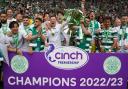 Celtic lifted the league trophy after defeating Aberdeen 5-0
