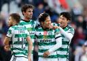 Tomoki Iwata scored his first goal for Celtic this afternoo
