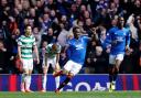 The celebration after Rangers scored their third goal