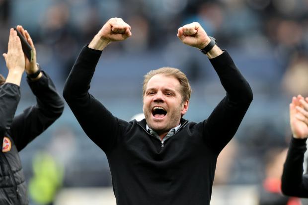 Hearts manager Robbie Neilson celebrates his side's Scottish Cup semi-final win over Hibernian at Hampden on Saturday