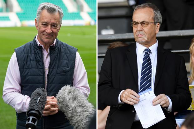 Hibernian owner Ron Gordon, left, and Ross County chairman Roy MacGregor, right