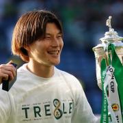 Kyogo holds the Scottish Cup