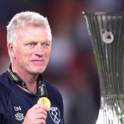 David Moyes with the Europa Conference League trophy