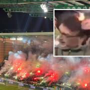 Celtic's pyro display at Easter Road last night