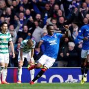 The celebration after Rangers scored their third goal